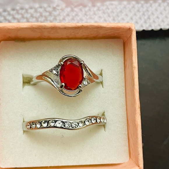 6 CZ sterling silver rings lot - Picture 2 of 4